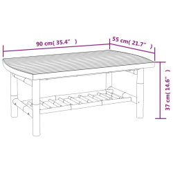 Stolik ogrodowy, 90x55x37 cm, bambusowy