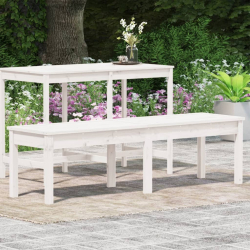 2-osobowa ławka ogrodowa, biała, 159,5x44x45 cm, drewno sosnowe