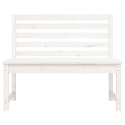 Ławka ogrodowa, biała, 109 cm, lite drewno sosnowe