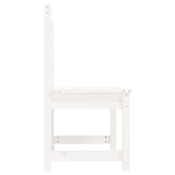 Ławka ogrodowa, biała, 109 cm, lite drewno sosnowe