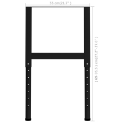 Regulowane ramy stołu roboczego, 2 szt., metal, 55x(69-95,5) cm