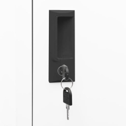 Szafka zamykana na klucz, biała, 38x45x180 cm, stalowa