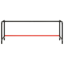 Rama do stołu roboczego, czerwono-czarna, 220x57x79 cm, metal