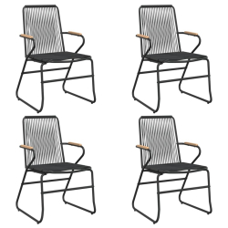 5-częściowy zestaw mebli ogrodowych, czarny, rattan PVC