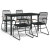 5-częściowy zestaw mebli ogrodowych, czarny, rattan PVC