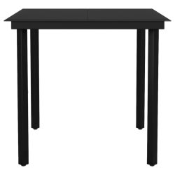 5-częściowy zestaw mebli ogrodowych, czarny, rattan PVC