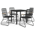 5-częściowy zestaw mebli ogrodowych, czarny, rattan PVC