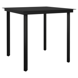 3-częściowy zestaw mebli ogrodowych, czarny, rattan PVC