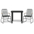 3-częściowy zestaw mebli ogrodowych, czarny, rattan PVC