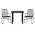 3-częściowy zestaw mebli ogrodowych, czarny, rattan PVC