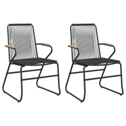 3-częściowy zestaw mebli ogrodowych, czarny, rattan PVC
