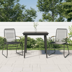 3-częściowy zestaw mebli ogrodowych, czarny, rattan PVC