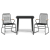 3-częściowy zestaw mebli ogrodowych, czarny, rattan PVC