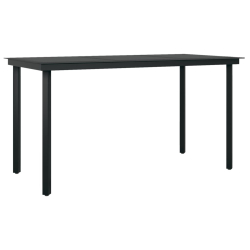 7-częściowy zestaw mebli ogrodowych, czarny, rattan PVC