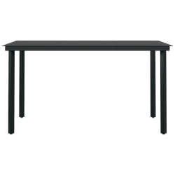 7-częściowy zestaw mebli ogrodowych, czarny, rattan PVC