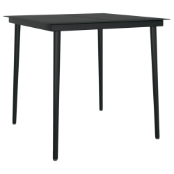 5-częściowy zestaw mebli ogrodowych, czarny, rattan PVC