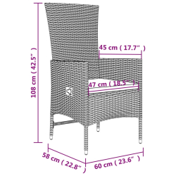 3-cz. zestaw wypoczynkowy do ogrodu, beżowy polirattan i stal