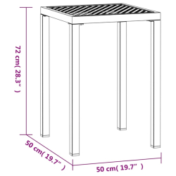 Stolik ogrodowy, antracytowy, 50x50x72 cm, stal