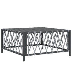 Stolik ogrodowy, antracytowy, 70x70x34 cm, plecionka