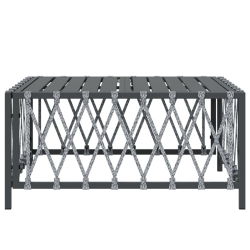 Stolik ogrodowy, antracytowy, 70x70x34 cm, plecionka