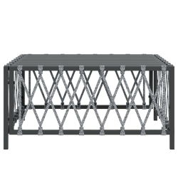 Stolik ogrodowy, antracytowy, 70x70x34 cm, plecionka