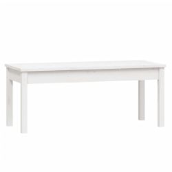 Ławka ogrodowa, biała, 109x44x45 cm, lite drewno sosnowe