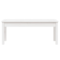 Ławka ogrodowa, biała, 109x44x45 cm, lite drewno sosnowe