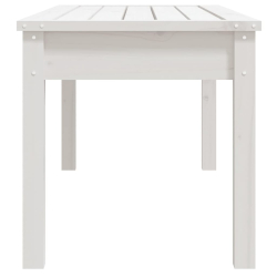 Ławka ogrodowa, biała, 109x44x45 cm, lite drewno sosnowe
