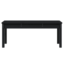 Ławka ogrodowa, czarna, 109x44x45 cm, lite drewno sosnowe