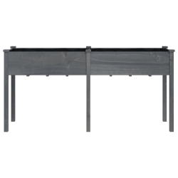 Kwietnik z wyściółką, szary, 161x45x76 cm, lite drewno jodłowe