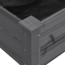 Kwietnik z wyściółką, szary, 161x45x76 cm, lite drewno jodłowe