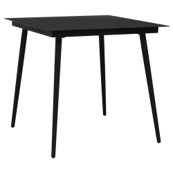 3-częściowy zestaw mebli ogrodowych, czarny, PVC, rattan