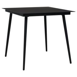 5-częściowy zestaw mebli ogrodowych, czarny, rattan PVC