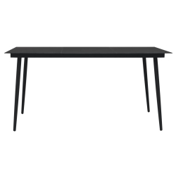 7-częściowy zestaw mebli ogrodowych, czarny, rattan PVC