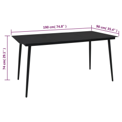 9-częściowy zestaw mebli ogrodowych, czarny, rattan PVC