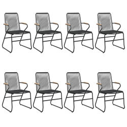 9-częściowy zestaw mebli ogrodowych, czarny, rattan PVC
