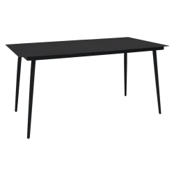 9-częściowy zestaw mebli ogrodowych, czarny, rattan PVC