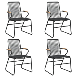5-częściowy zestaw mebli ogrodowych, czarny, rattan PVC