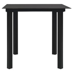 5-częściowy zestaw mebli ogrodowych, czarny, rattan PVC