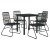 5-częściowy zestaw mebli ogrodowych, czarny, rattan PVC