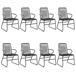 9-częściowy zestaw mebli ogrodowych, czarny, rattan PVC