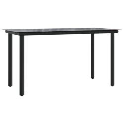 9-częściowy zestaw mebli ogrodowych, czarny, rattan PVC
