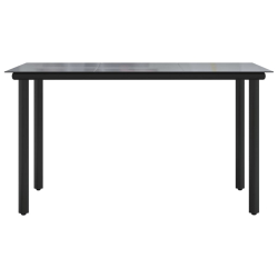 9-częściowy zestaw mebli ogrodowych, czarny, rattan PVC