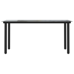5-częściowy zestaw mebli ogrodowych, czarny, rattan PVC