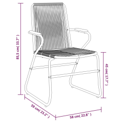 5-częściowy zestaw mebli ogrodowych, czarny, rattan PVC