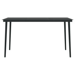 5-częściowy zestaw mebli ogrodowych, czarny, rattan PVC
