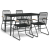 5-częściowy zestaw mebli ogrodowych, czarny, rattan PVC