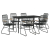 7-częściowy zestaw mebli ogrodowych, czarny, rattan PVC