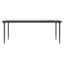 7-częściowy zestaw mebli ogrodowych, czarny, rattan PVC