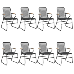 9-częściowy zestaw mebli ogrodowych, czarny, rattan PVC